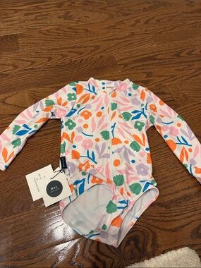 Dot NWT Swimwear Kids Floral Long-Sleeve Swimsuit - Multi